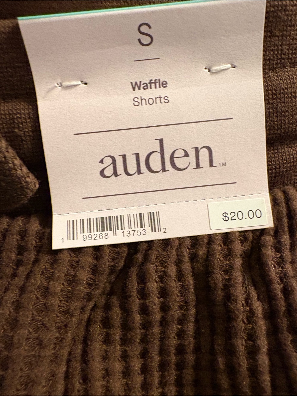 Auden Brown Drawstring Athletic Shorts with White Tie - Picture 3 of 6
